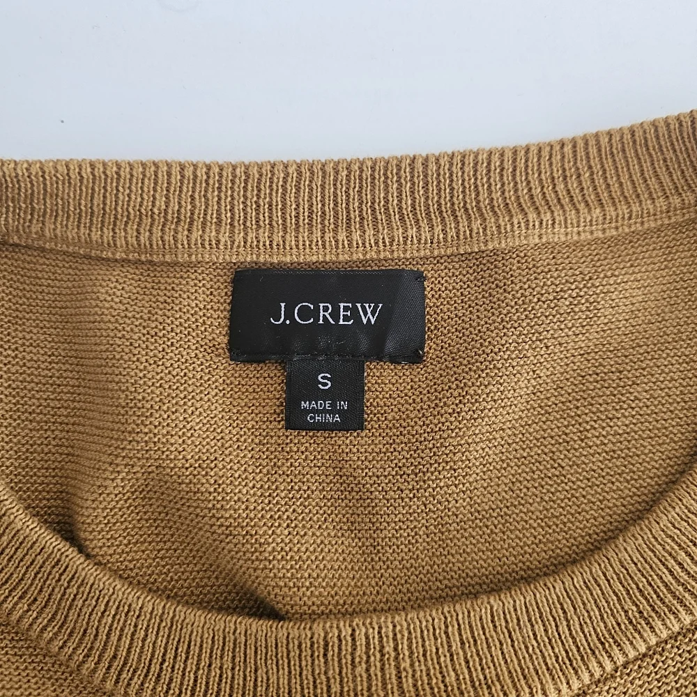 J.Crew Sweater Womens Small Mustard‎ 100% Cotton Long Sleeve Preppy Career